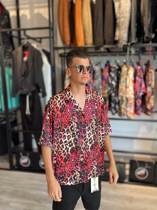 Camasa MAN RASO STAMPA LEOPARDO