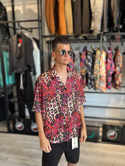 Camasa MAN RASO STAMPA LEOPARDO