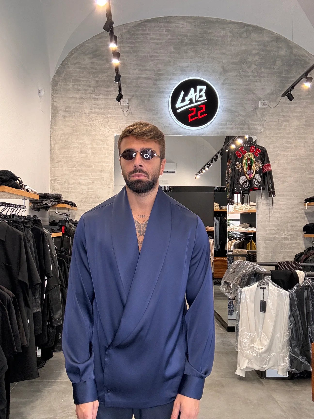 Camasa Satin Albastru CAPRI