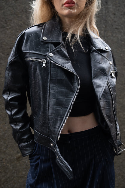 Black Croco Jacket