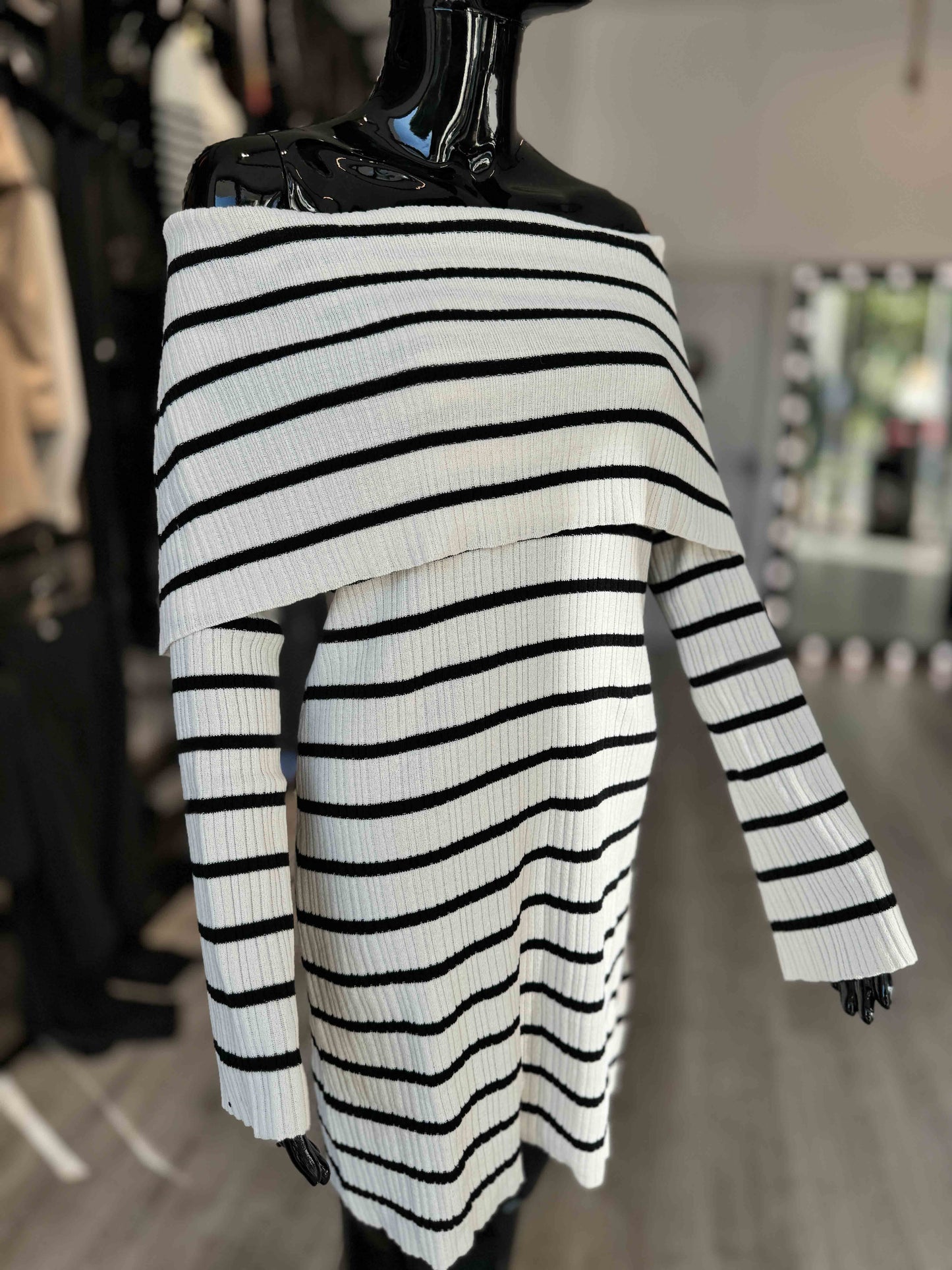 KNITTED dress ECRU