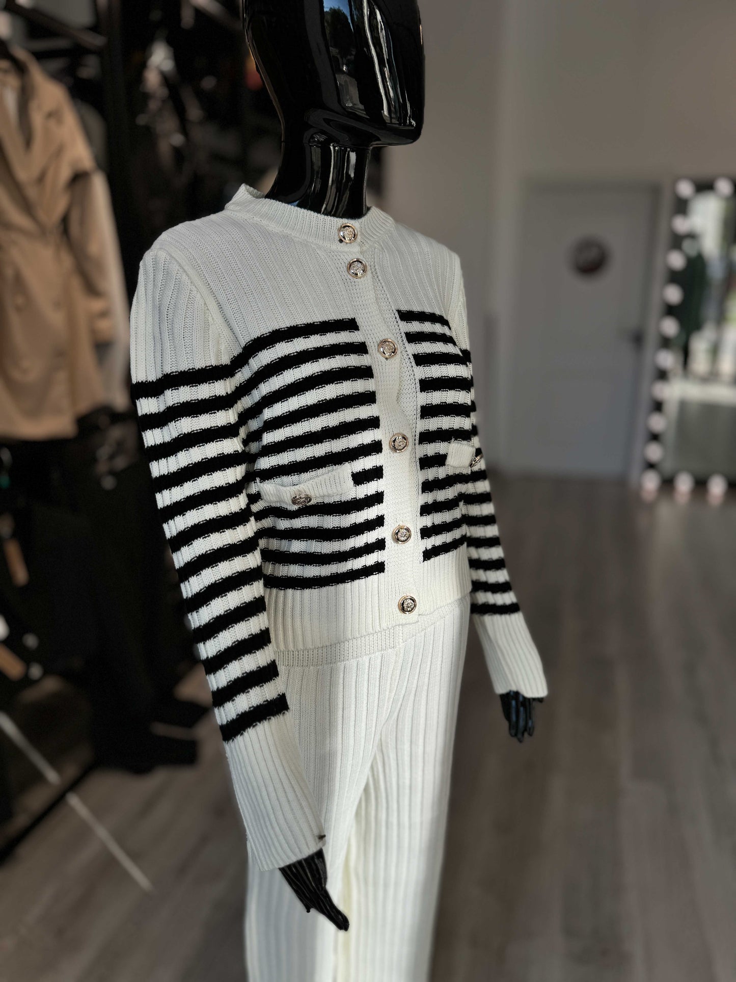 set KNITWEAR ECRU-BLACK