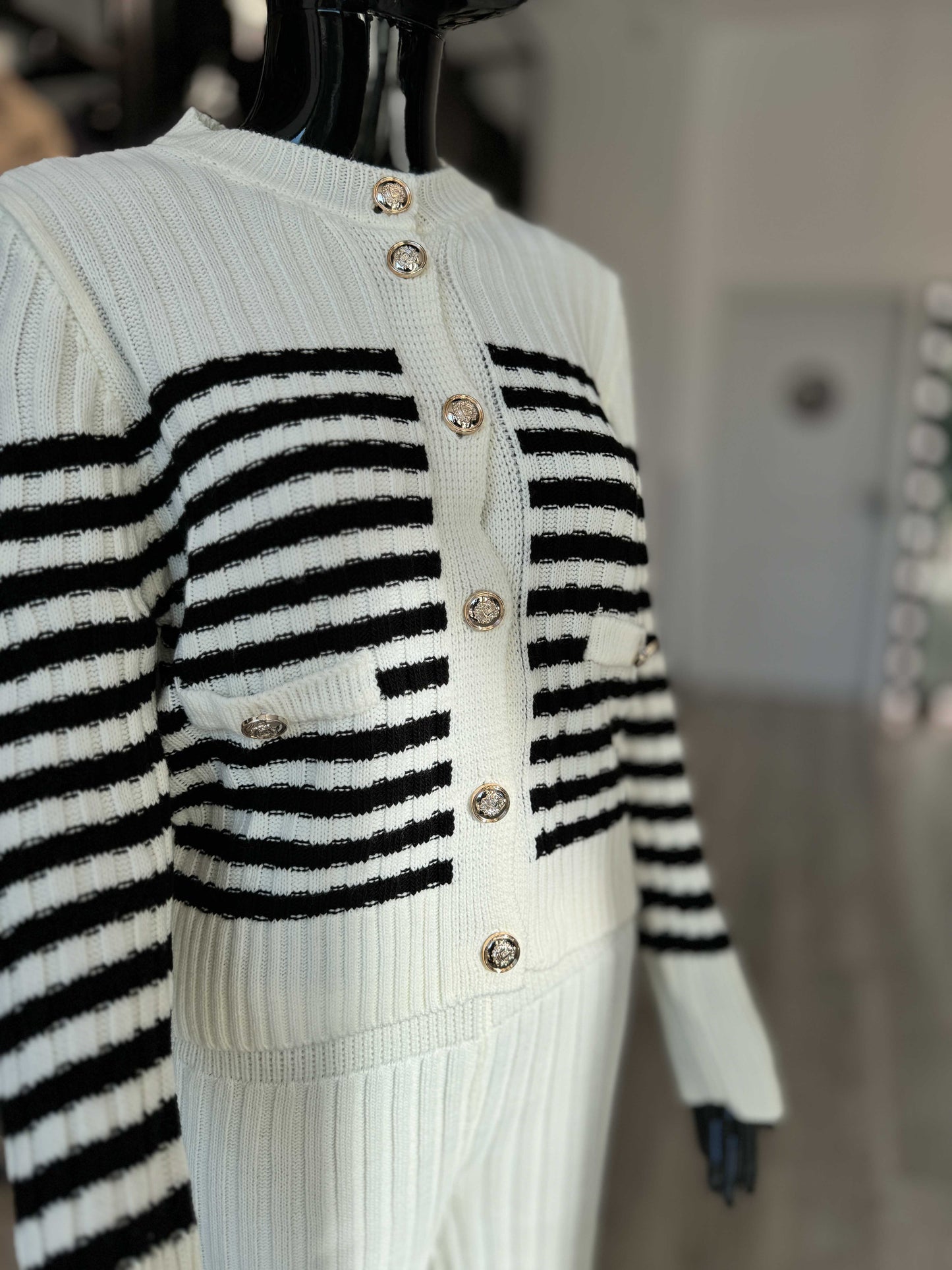 set KNITWEAR ECRU-BLACK