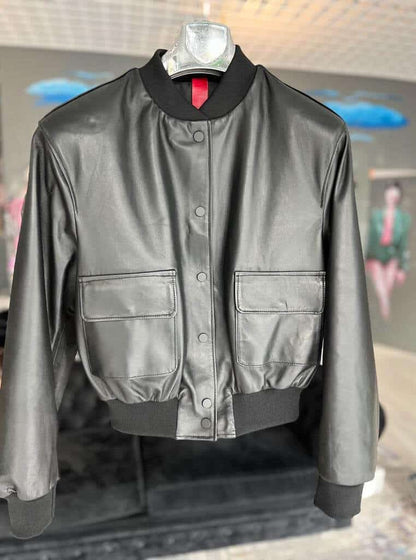 Bomber Cropped Black